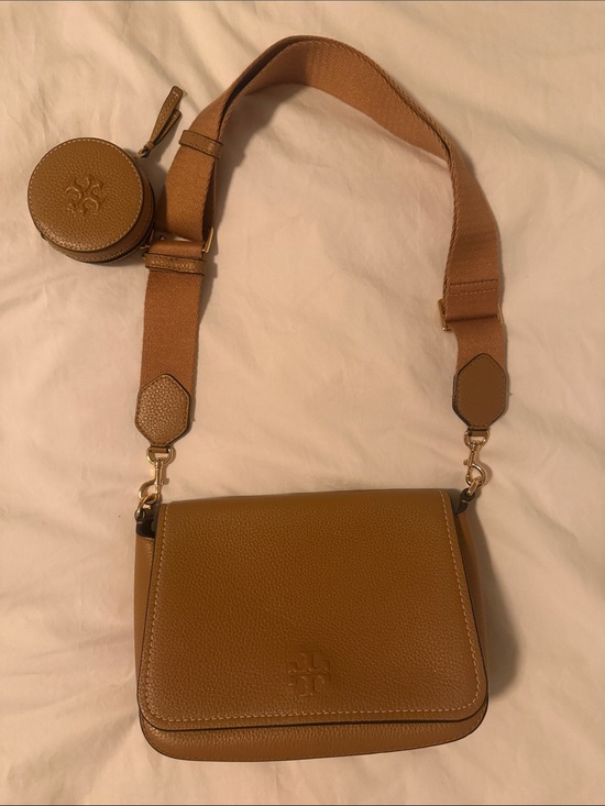 Tory Burch Handbags - Tory Burch Tan Leather Crossbody Bag with Removable Coin Pouch
